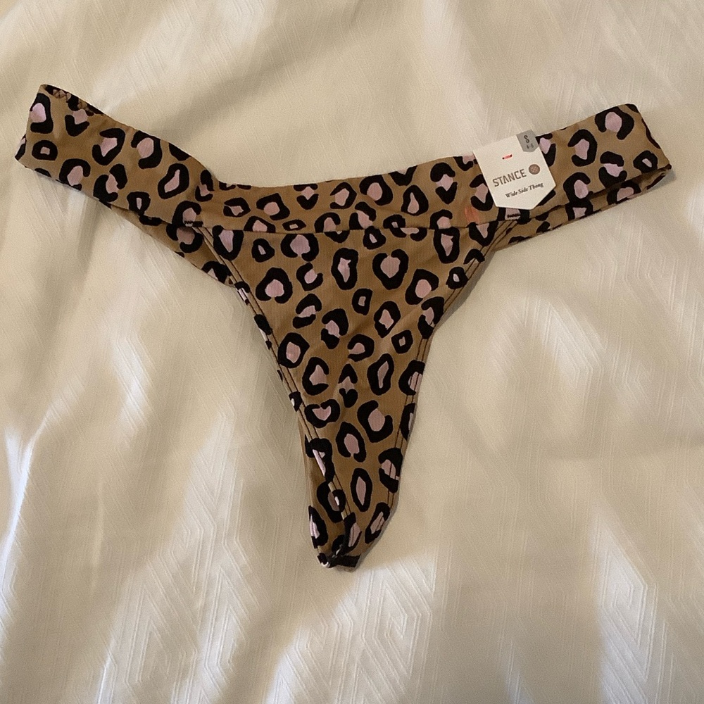 Stance Leopard Thong Panties NWT Size S